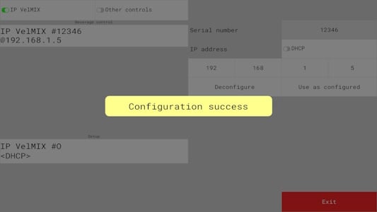 Configuration success
