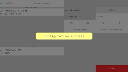 Configuration success