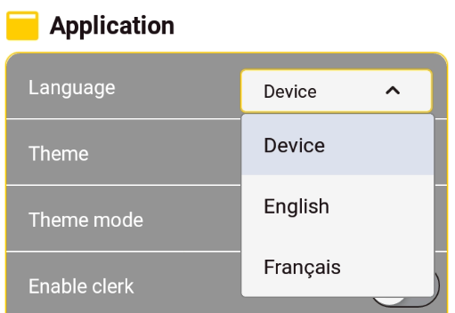 Application menu