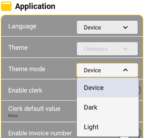 Application menu