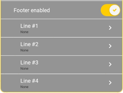 Enable or disable footer printing
