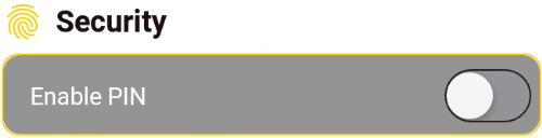 Enable security PIN
