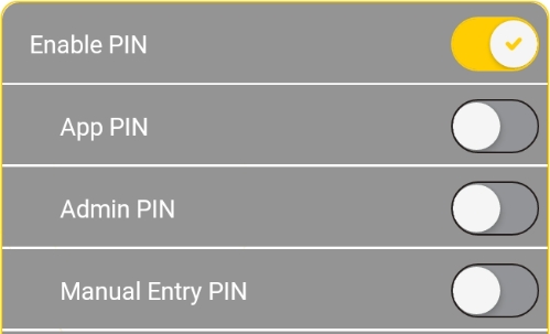 Enable security PIN options