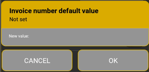 Enter default invoice number