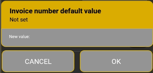 Enter default invoice number