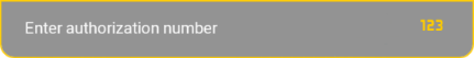 Authorization number field