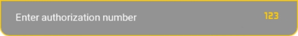 Authorization number field