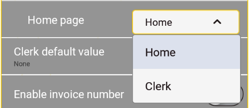 Select clerk home page