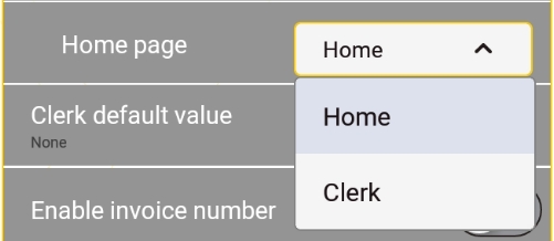 Select clerk home page