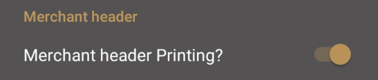 Merchant header printing