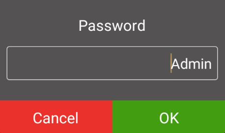 Enter current Admin password