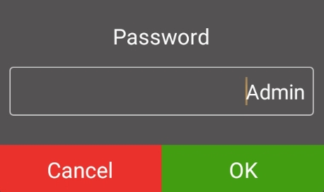 Enter current Admin password