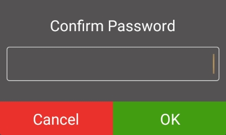 Confirm new Admin password