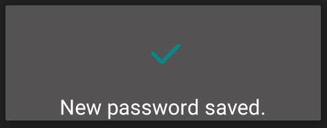 New password saved