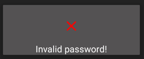 Invalid password