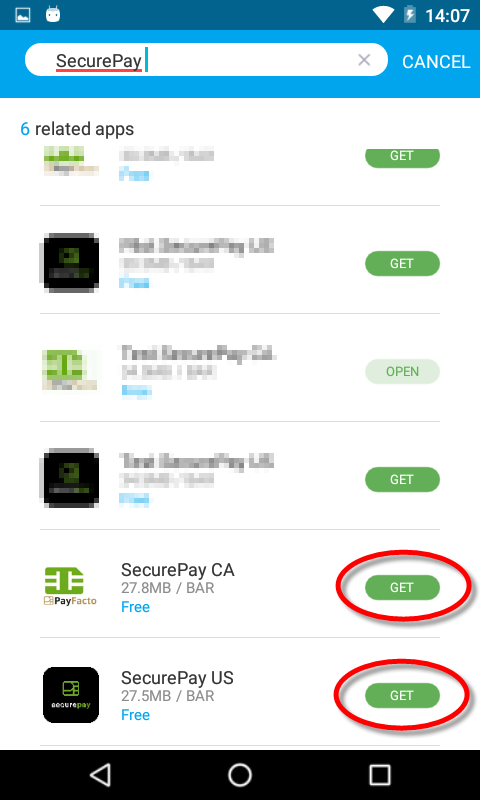 Screenshot - PAX Store Search results