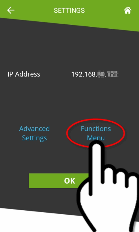SecurePay Settings - Functions Menu highlight