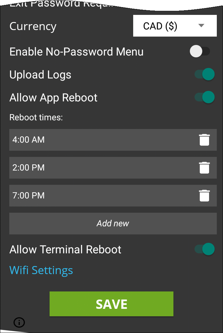 SecurePay Advanced Settings (bottom half)