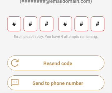 OTP entry error icon