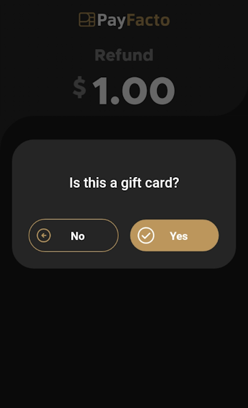Gift card terminal question