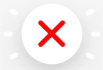 Declined transaction red x