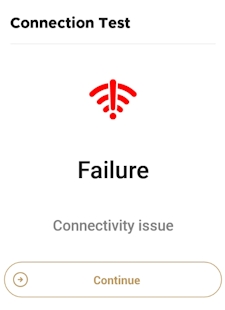 Network connection test failure