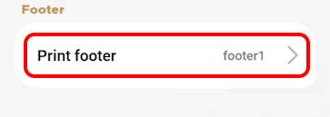 Printer options Print footer