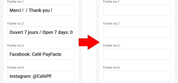 Printer options Footer message delete example