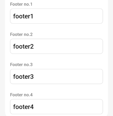 Printer options Footer message text fields