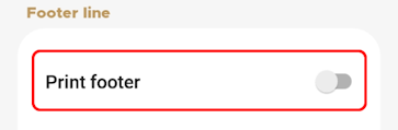 Printer options Disable print footer