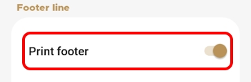 Printer options Enable print footer