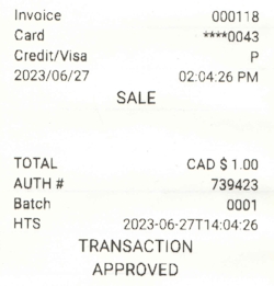 Dark transaction receipt contrast