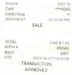 Normal transaction receipt contrast