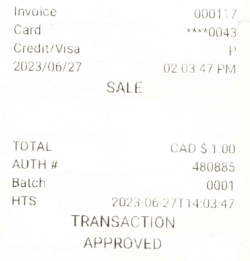Pale transaction receipt contrast