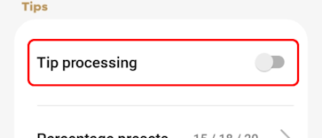 Disable tip processing