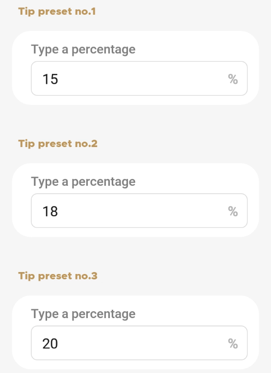Tip Preset Config - three Presets