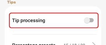 Disable tip processing