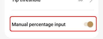 Enable manual tip percentage