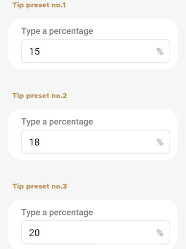 Tip percentage presets change value