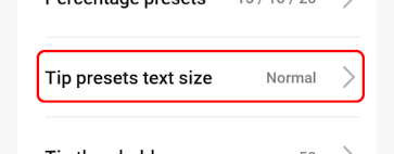 Tip percentage text size