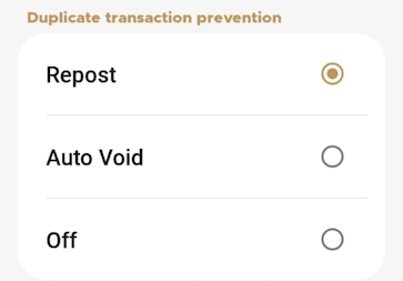 Duplicate transaction prevention