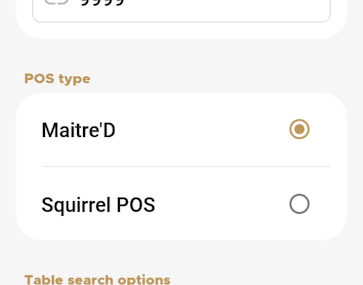 Select POS type