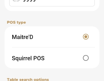 Select POS type