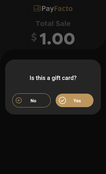Gift card terminal question