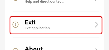 Exit application