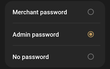 Password for refunds