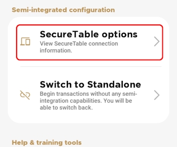 SecureTable options