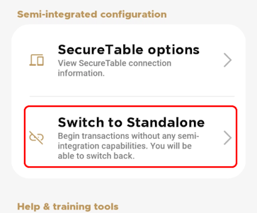 Switch to Standalone