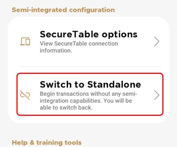 Switch to Standalone