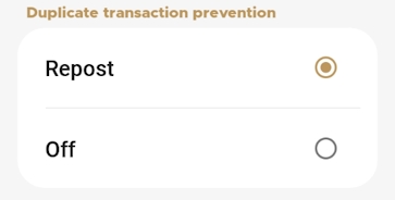 Duplicate transaction prevention